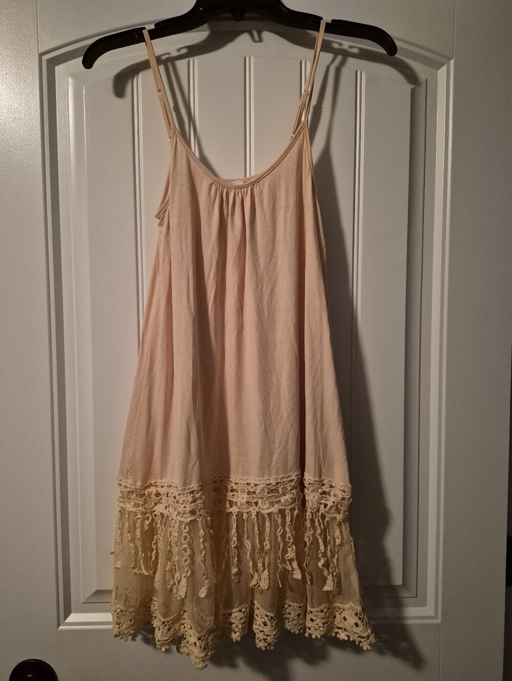 Yahada Peach Color Tank Cami Top Lace Dress Women's Size Size Medium